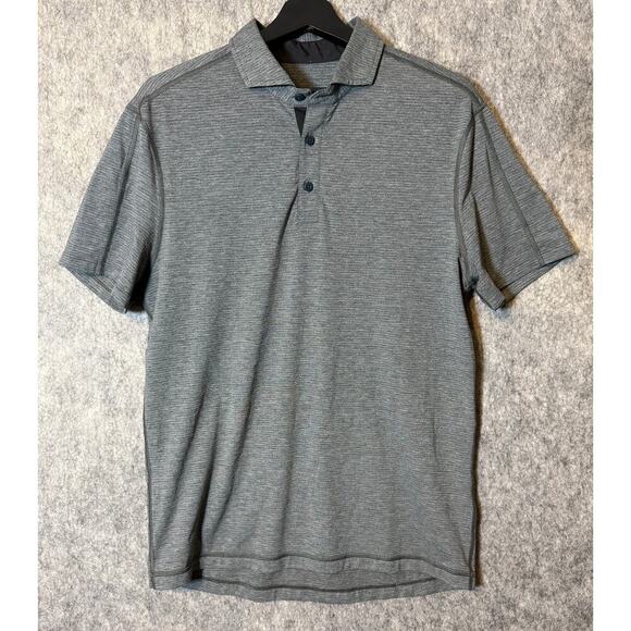 lululemon athletica Other - Lululemon Mens Large Gray Short Sleeve Striped Polo